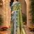 sangam prints olive green soft silk blend woven work traditional saree
