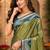 sangam prints olive green soft silk blend woven work traditional saree
