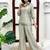Light green hand work embroidered short kurti palazzo set for women