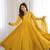 yellow roman silk chanderi 16 kali anarkali gown set with embroidered dupatta