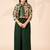 Girls floral printed crop top with jacket and wide-leg palazzo pant set(green)