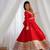 Red pure blooming vichitra silk blend anarkali gown set