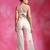 Ivory embroidered thin jute organza jacket set