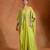 Lime green embroidered crepe kaftan set