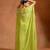 Lime green embroidered crepe kaftan set