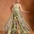 Lime green embroidered crepe fusion sharara set