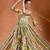 Lime green embroidered crepe fusion sharara set