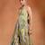 Lime green embroidered crepe fusion sharara set