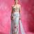 Ice blue embroidered organza crepe skirt set