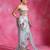 Ice blue embroidered organza crepe skirt set