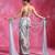 Ice blue embroidered organza crepe skirt set