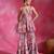 Sugar pink printed crepe indo western sharara set