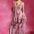 Sugar pink printed crepe indo western sharara set