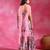 Sugar pink floral printed crepe kurta set