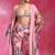 Sugar pink printed crepe indo western sharara set