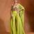 Lime green embroidered crepe organza co ord set