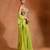 Lime green embroidered crepe organza co ord set