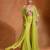 Lime green embroidered crepe organza co ord set