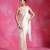 Ivory embroidered lycra net draped saree set