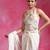 Ivory embroidered lycra net draped saree set