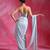 Ice blue embroidered crepe corset saree set