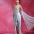 Ice blue embroidered crepe corset saree set