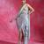 Ice blue embroidered crepe corset saree set