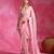 Sugar pink embroidered organza saree set