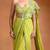 Lime green embroidered organza georgette saree set
