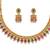 Antique gold matte temple jewelry set ruby green  stone choker necklace drop earrings indian wedding bridal