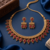 Antique gold matte temple jewelry set ruby  stone choker necklace drop earrings indian wedding bridal