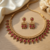 Antique gold matte temple jewelry set ruby  stone choker necklace drop earrings indian wedding bridal
