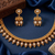 Antique gold matte temple jewelry set white  stone choker necklace drop earrings indian wedding bridal
