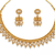 Antique gold matte temple jewelry set white  stone choker necklace drop earrings indian wedding bridal