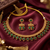 Antique gold matte temple jewelry set green stone choker necklace drop earrings indian wedding bridal