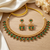 Antique gold matte temple jewelry set green stone choker necklace drop earrings indian wedding bridal