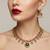 Gold plated necklace set with jhumka earrings | south indian temple jewelry for festive wedding wear