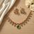 Gold plated necklace set with jhumka earrings | south indian temple jewelry for festive wedding wear
