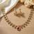 Gold plated necklace set with jhumka earrings | south indian temple jewelry for festive wedding wear