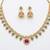 Gold plated necklace set with jhumka earrings | south indian temple jewelry for festive wedding wear