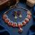 Meenakari peacock  necklace set with pearl earrings | indian bridal festival jewelry