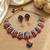 Meenakari peacock  necklace set with pearl earrings | indian bridal festival jewelry