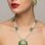 Green enamel kundan pearl long necklace set with earrings | royal indian bridal & festival jewelry for women