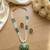 Green enamel kundan pearl long necklace set with earrings | royal indian bridal & festival jewelry for women