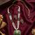 Green enamel kundan pearl long necklace set with earrings | royal indian bridal & festival jewelry for women