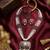 Red kundan pearl long necklace set with earrings | royal indian bridal & festival jewelry for women