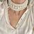 Multi-strand pearl choker necklace | elegant layered pearl statement jewelry