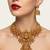 Gold temple jewelry set - south indian lakshmi necklace & jhumka earrings