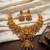 Gold temple jewelry set - south indian lakshmi necklace & jhumka earrings