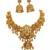 Gold temple jewelry set - south indian lakshmi necklace & jhumka earrings